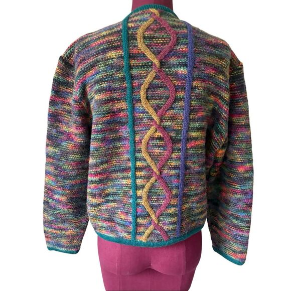 Geiger Wool Blend Button Front Cardigan size EU 40 US 10 Multicolor - Picture 2 of 10